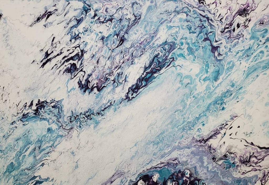 Abstract Coral Symphony - Contemporary ocean art with vibrant colors